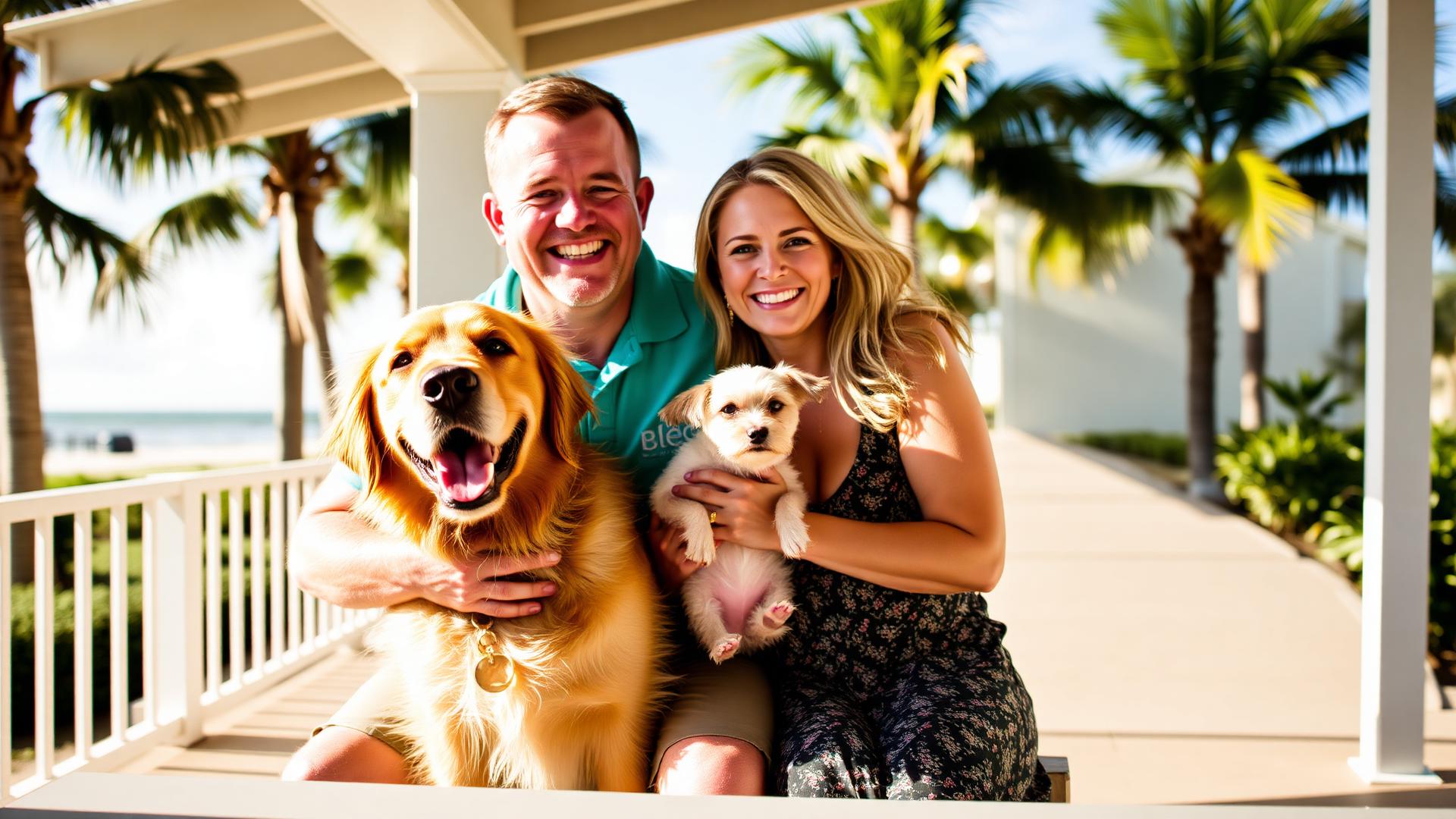 Happy pets with their owners