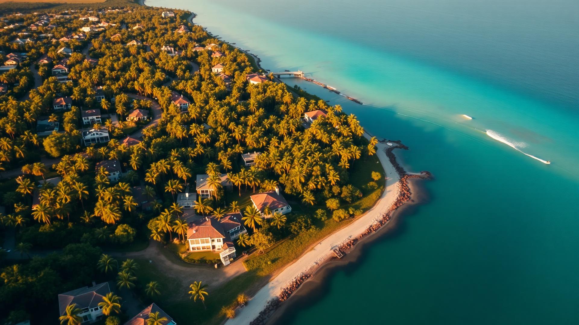 Aerial view of coastal Palm Beach County neighborhoods